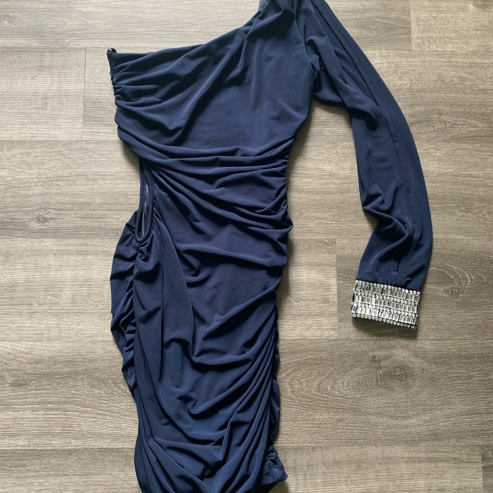 NWT Navy Blue cocktail dress size small , stretchy